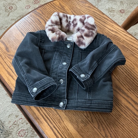 First Impressions Baby Girls Faux Fur Collar Jacket in Black sz 18 months EUC - Picture 4 of 8
